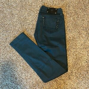 Miss Me Dark Teal Skinny Jeans 26